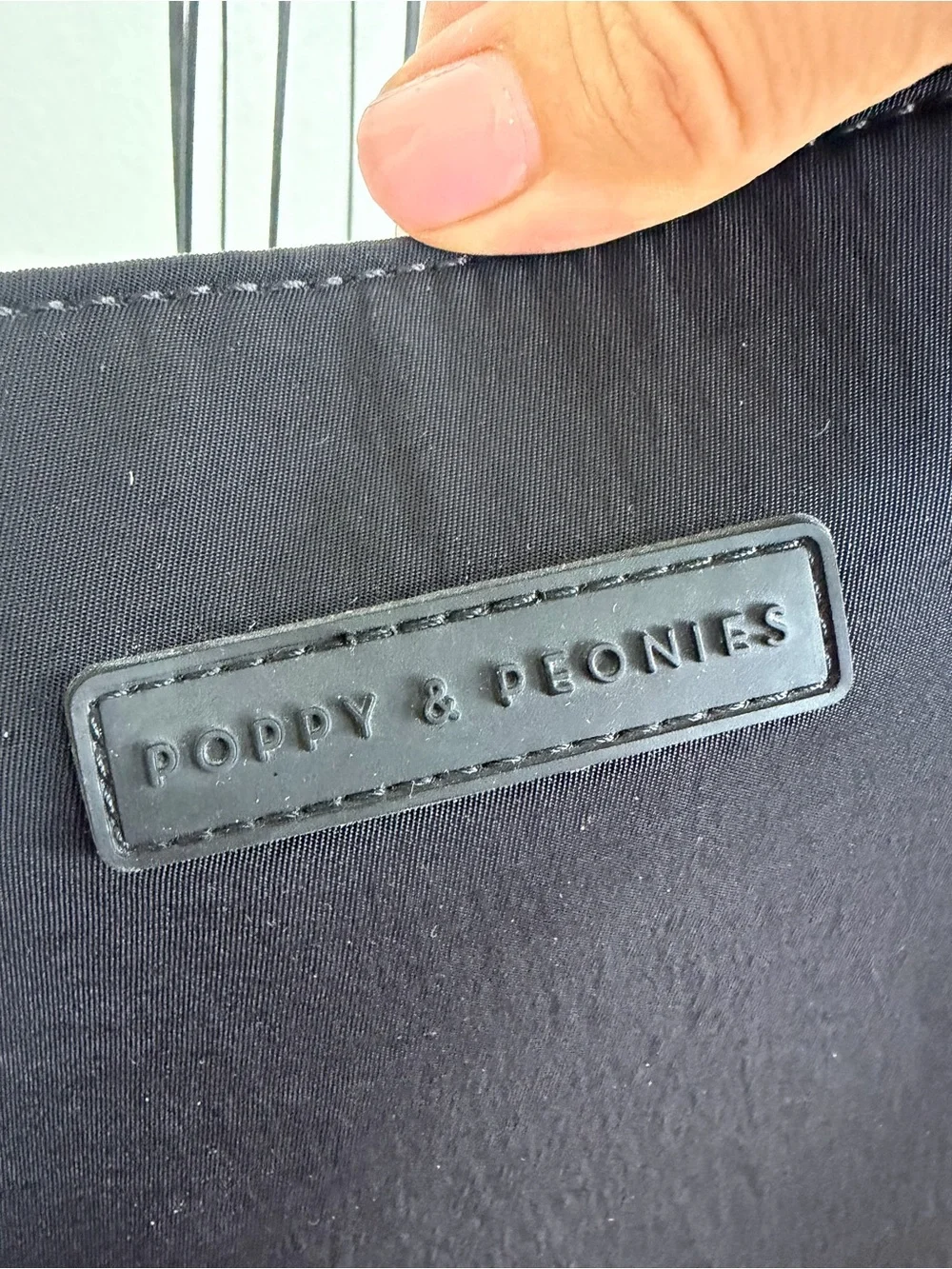 POPPY & PEONIES Black Daily Tote Carry On Travel Bag Large